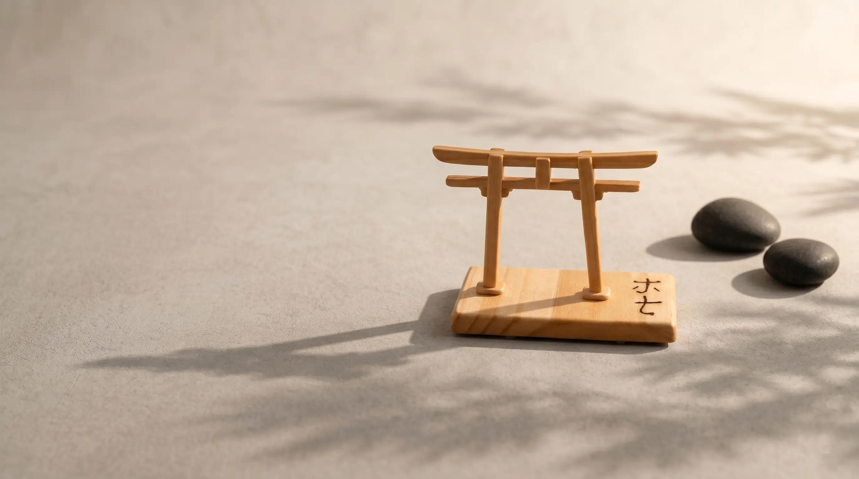Pórtico "Torii" Minimalista en Madera Clara